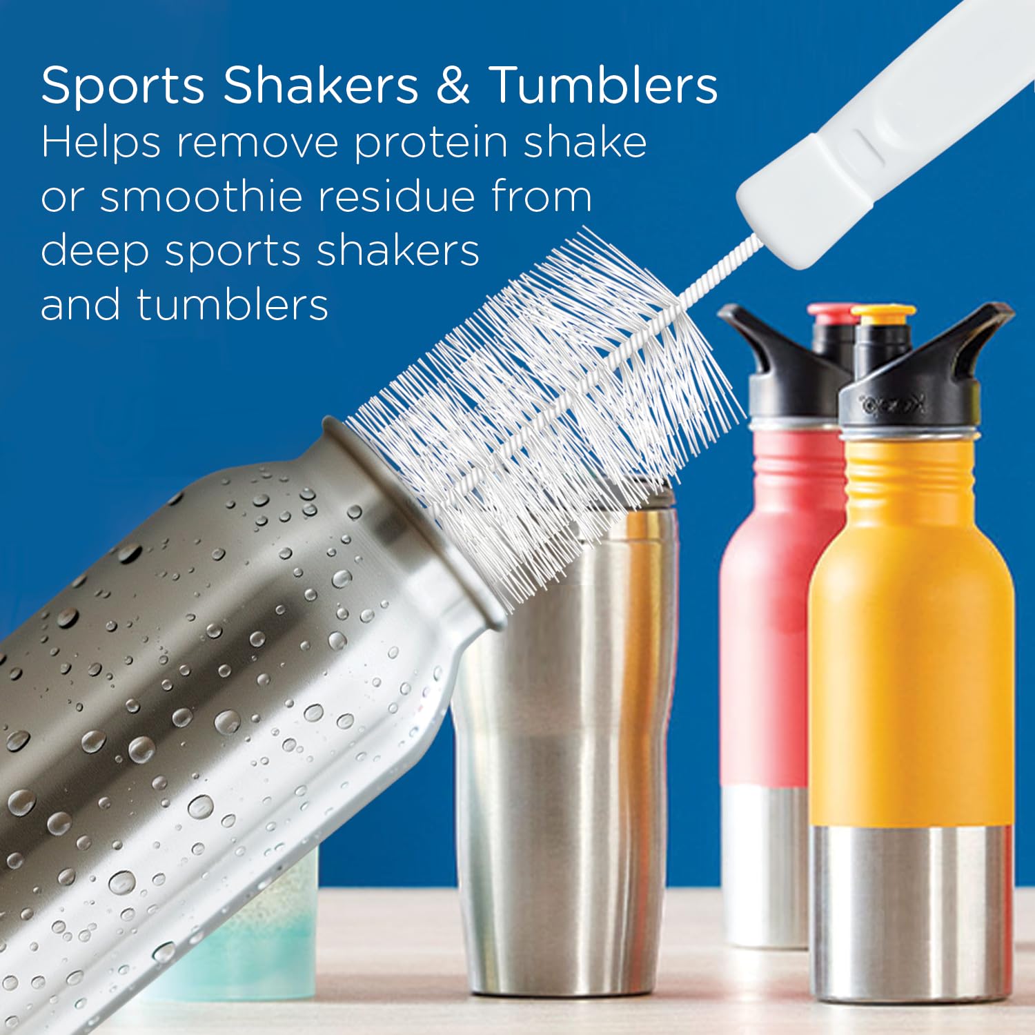 LOLA bottle brush cleaner slim design fits tight openings of tumblers
