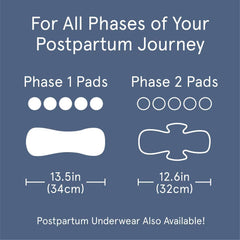 LOLA extra-long postpartum pad measures nearly 14 inches for full coverage.