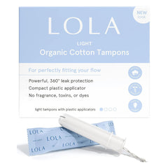 LOLA light tampons 40-count packaging for everyday use