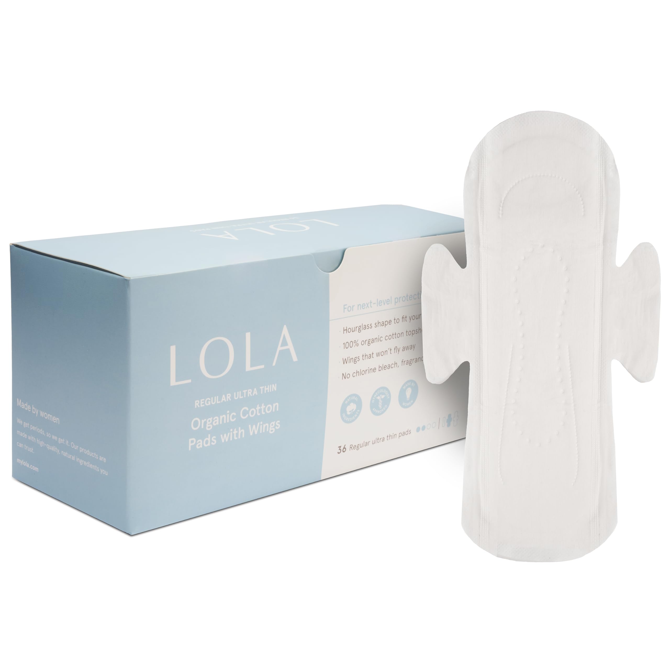 LOLA pack of non-toxic cotton pads for daily comfort and protection
