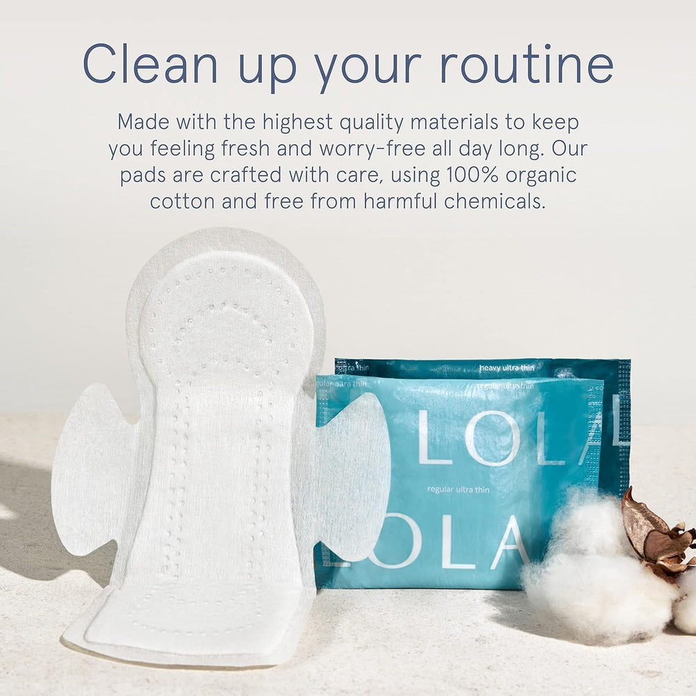 LOLA toxin-free, fragrance-free pads provide a clean feel