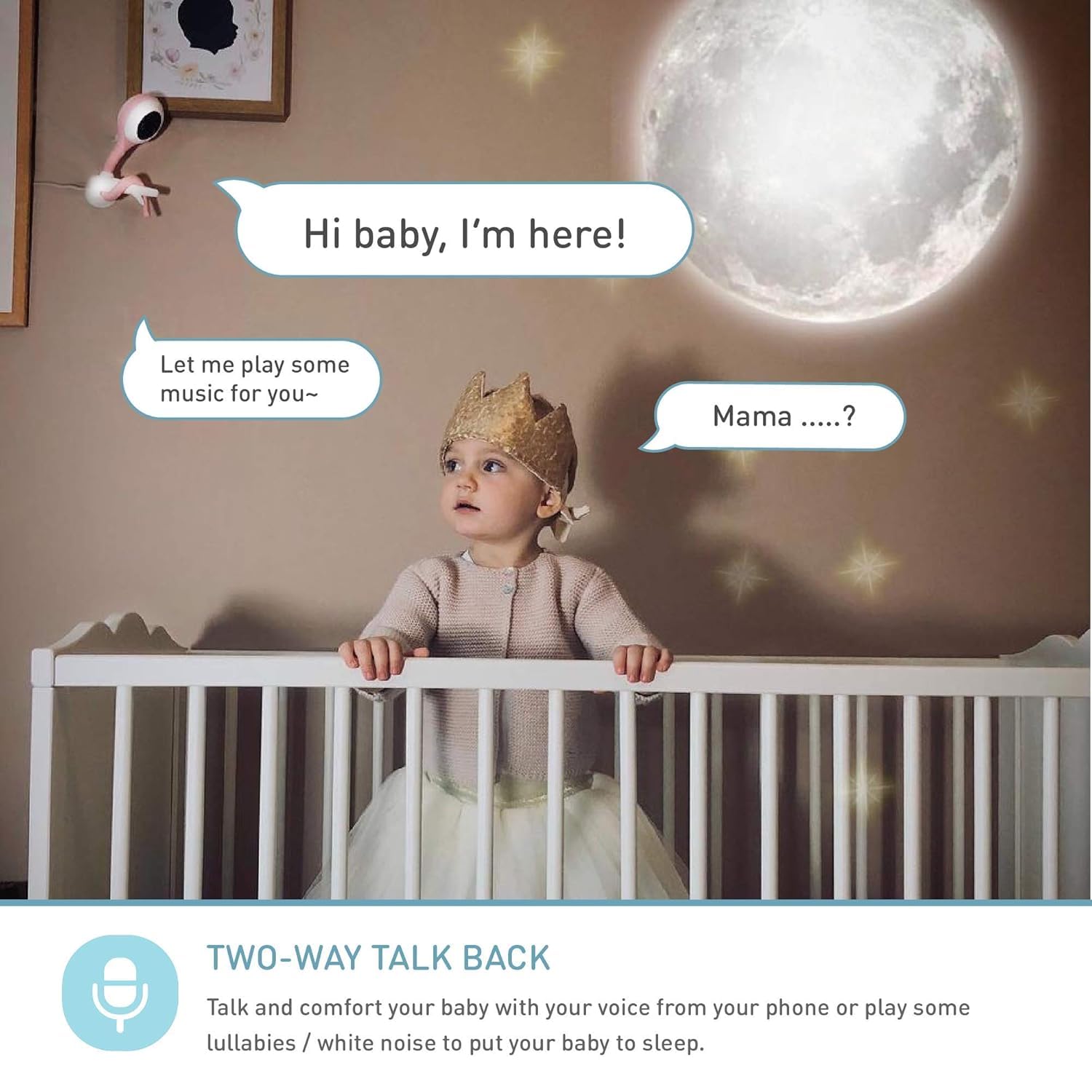 Lollipop baby monitor sharing lets family view live or recorded moments securely.