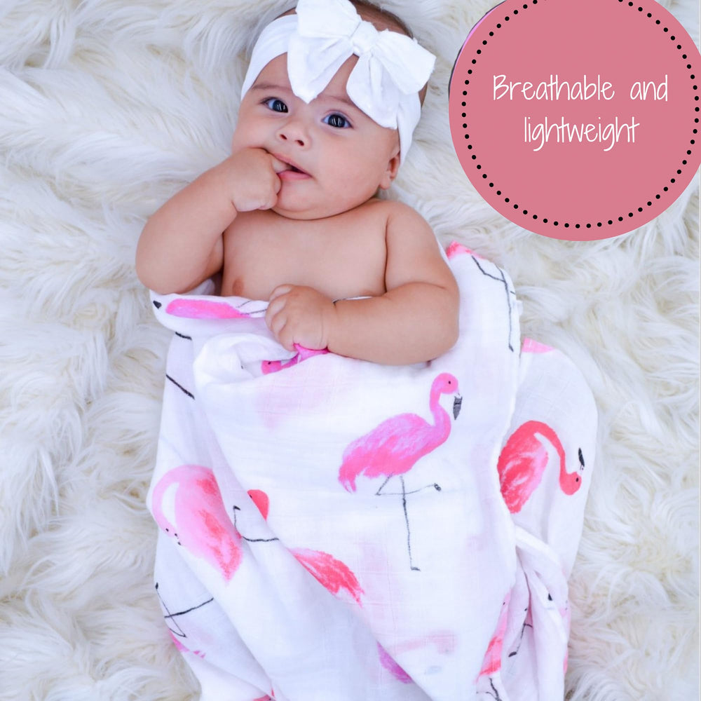 LollyBanks 100% cotton muslin swaddle delivers breathable softness for daily cuddles