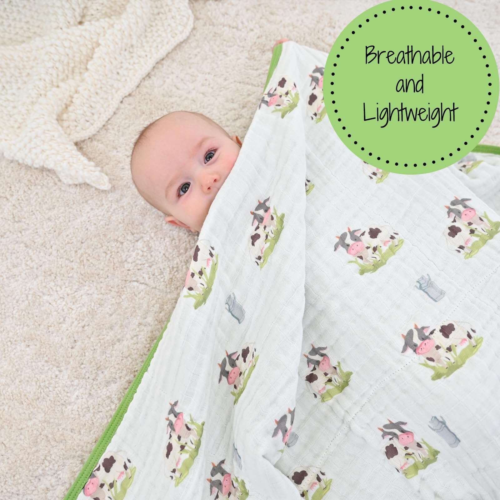 LollyBanks baby blanket soft cotton texture supports gentle snuggles