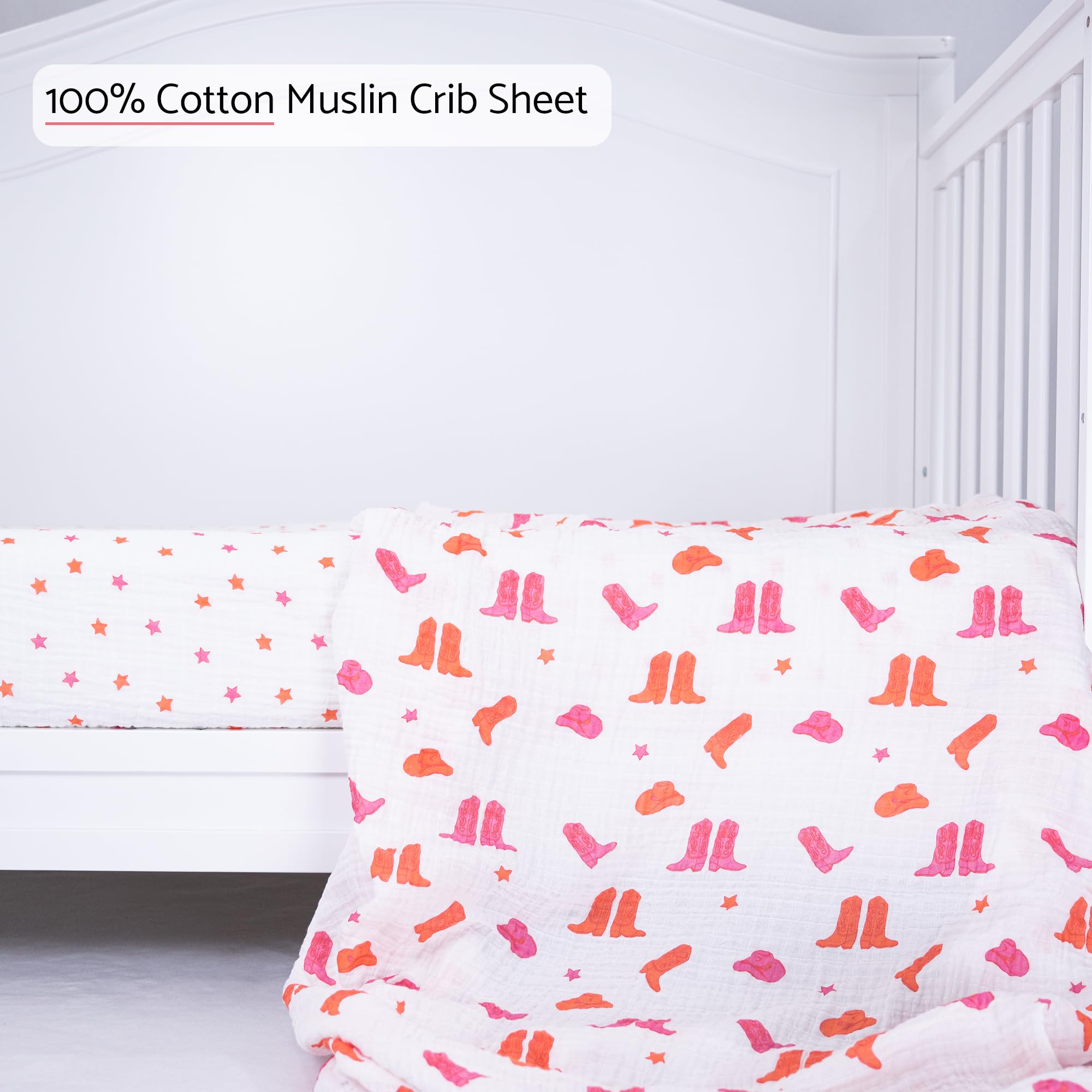 LollyBanks pink star design crib sheet for cozy sleep and style