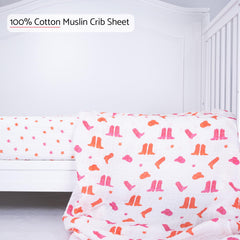 LollyBanks pink star design crib sheet for cozy sleep and style