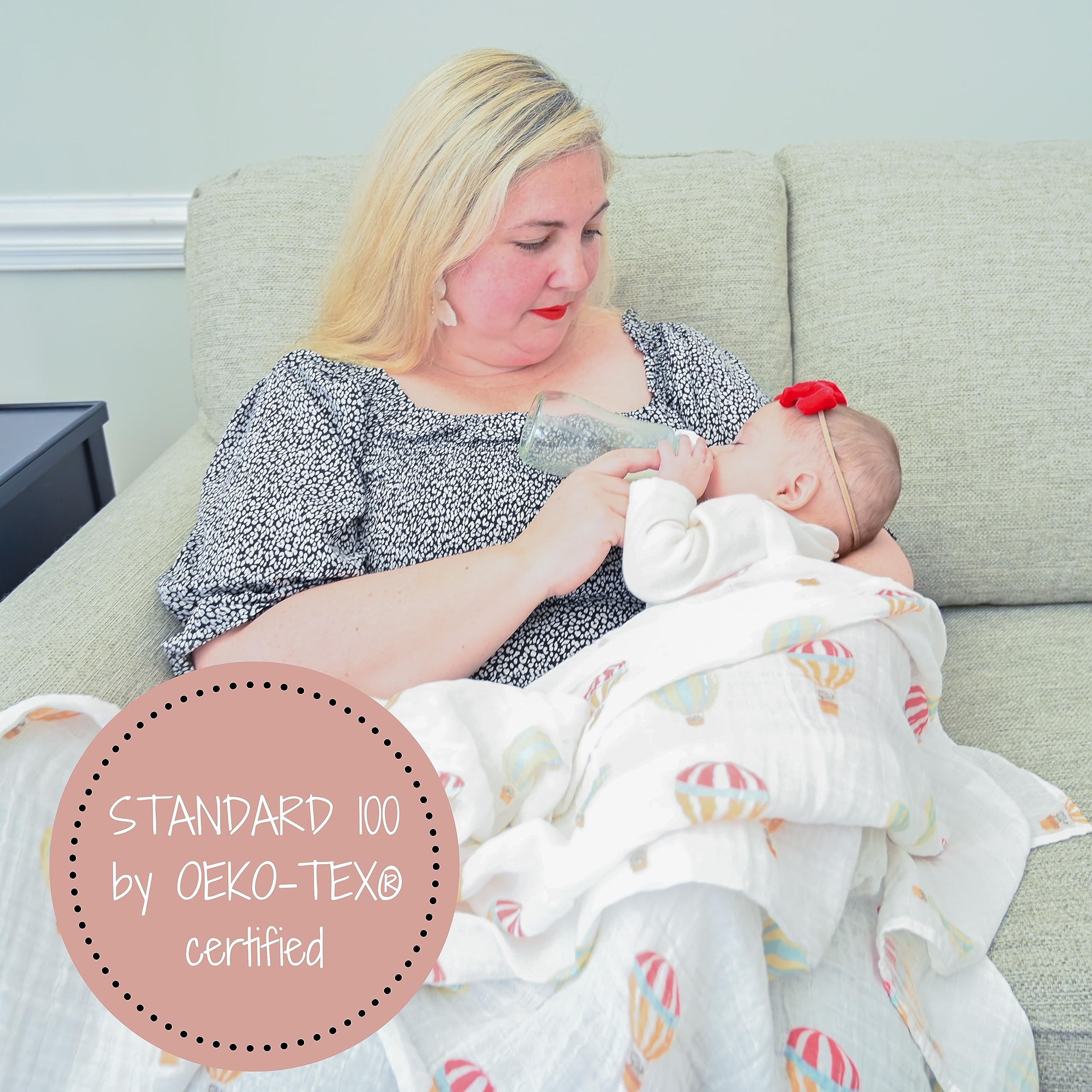 LollyBanks oeko-tex certified swaddle ensuring safe, easy care fabric