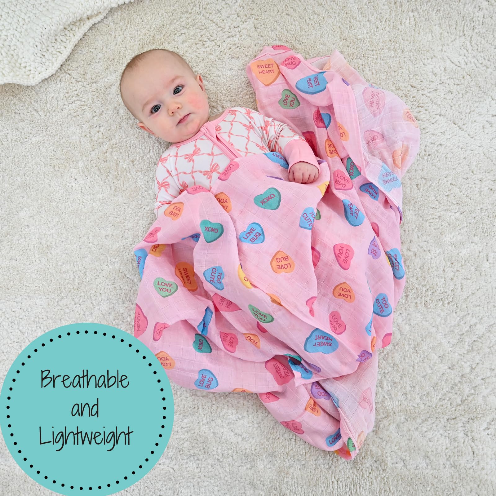 LollyBanks 47x47 inch blanket laid flat as cozy nursery decor.