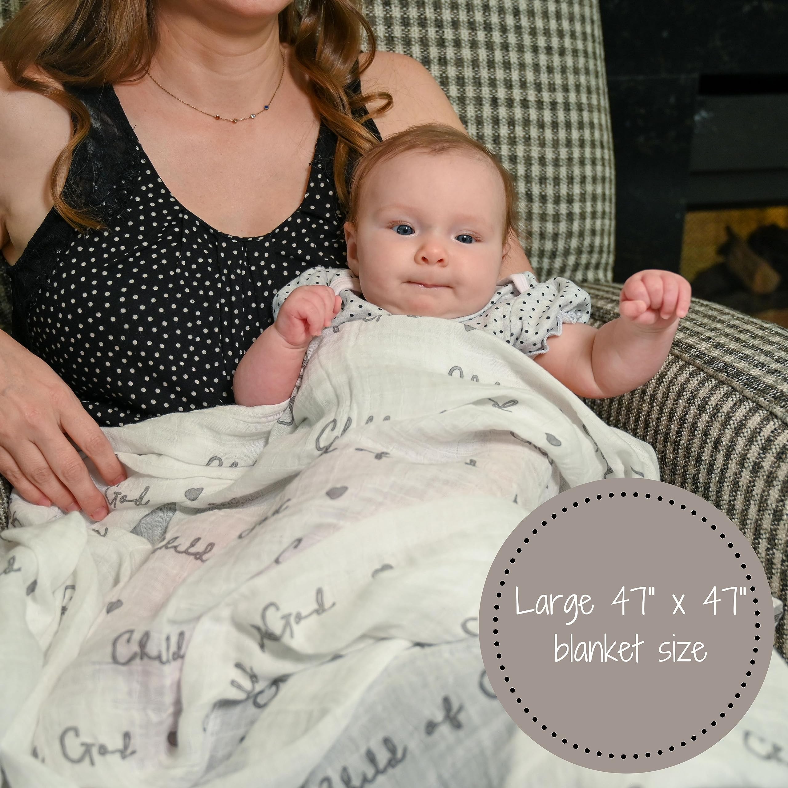 LollyBanks blanket draped over crib as nursery decor