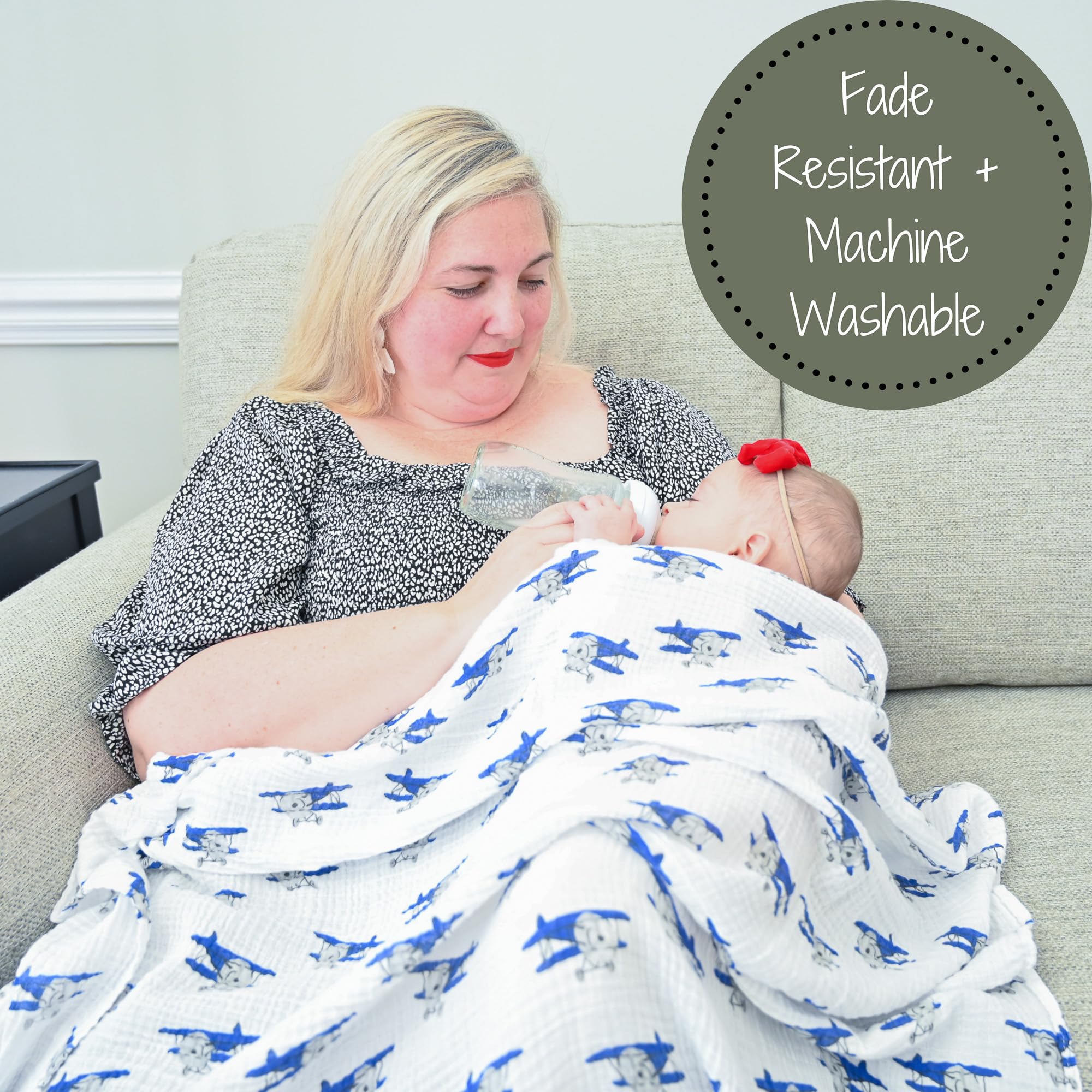 LollyBanks breathable lightweight swaddle, comfortable wrap for all-day use.