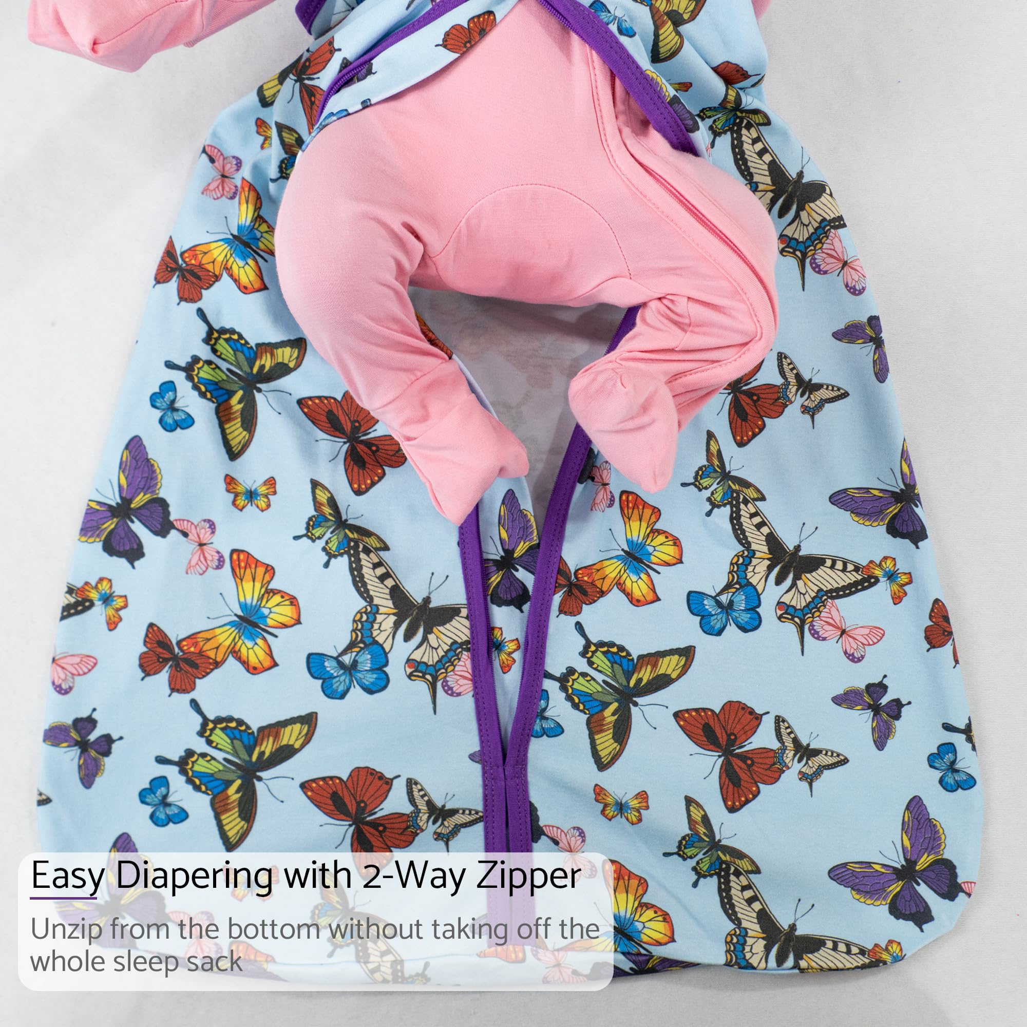 LollyBanks cotton sleep sack with TOG 0.5 for gentle warmth.