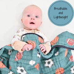 LollyBanks fade-resistant cotton muslin blanket, easy machine washing.