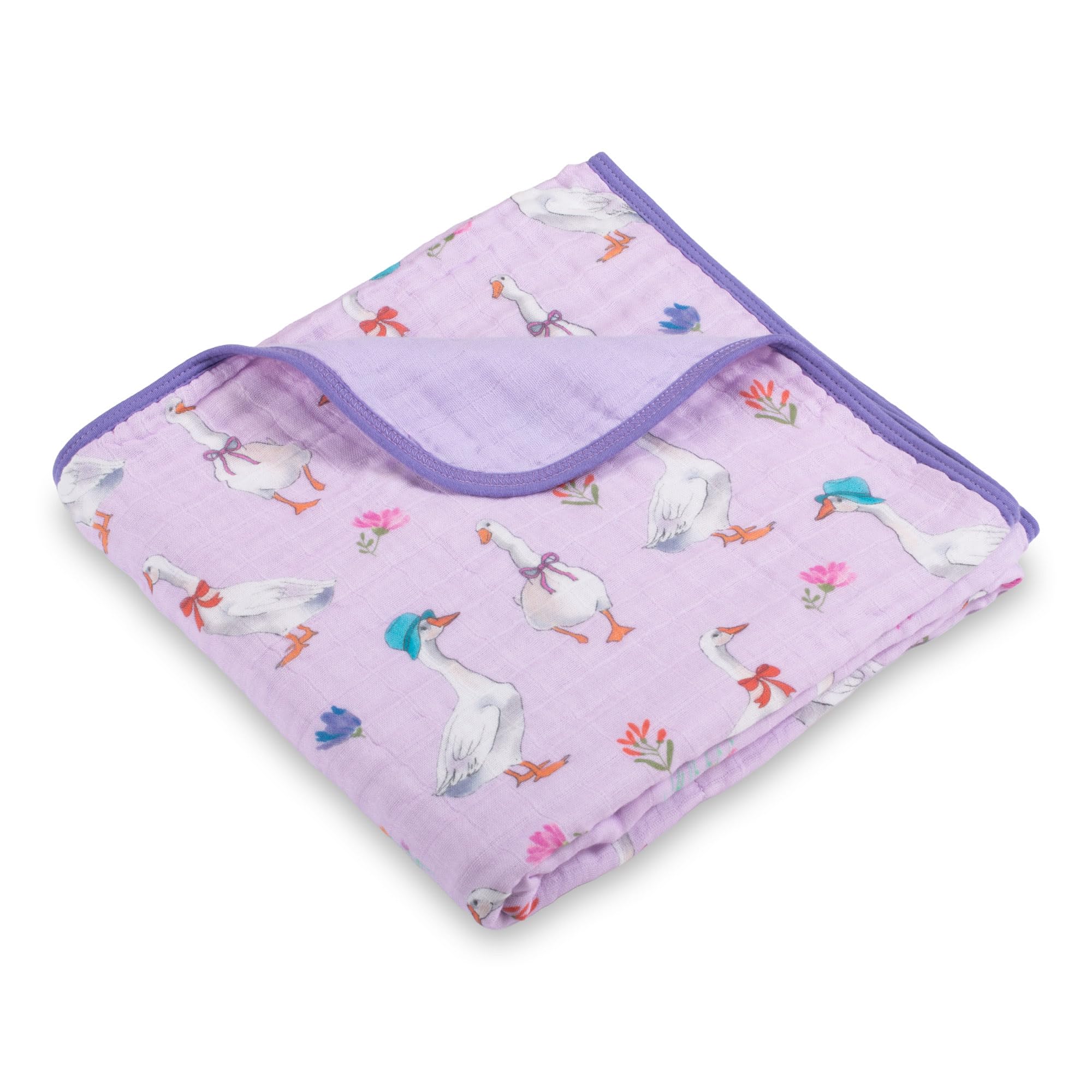 LollyBanks goose print muslin baby blanket for crib time comfort