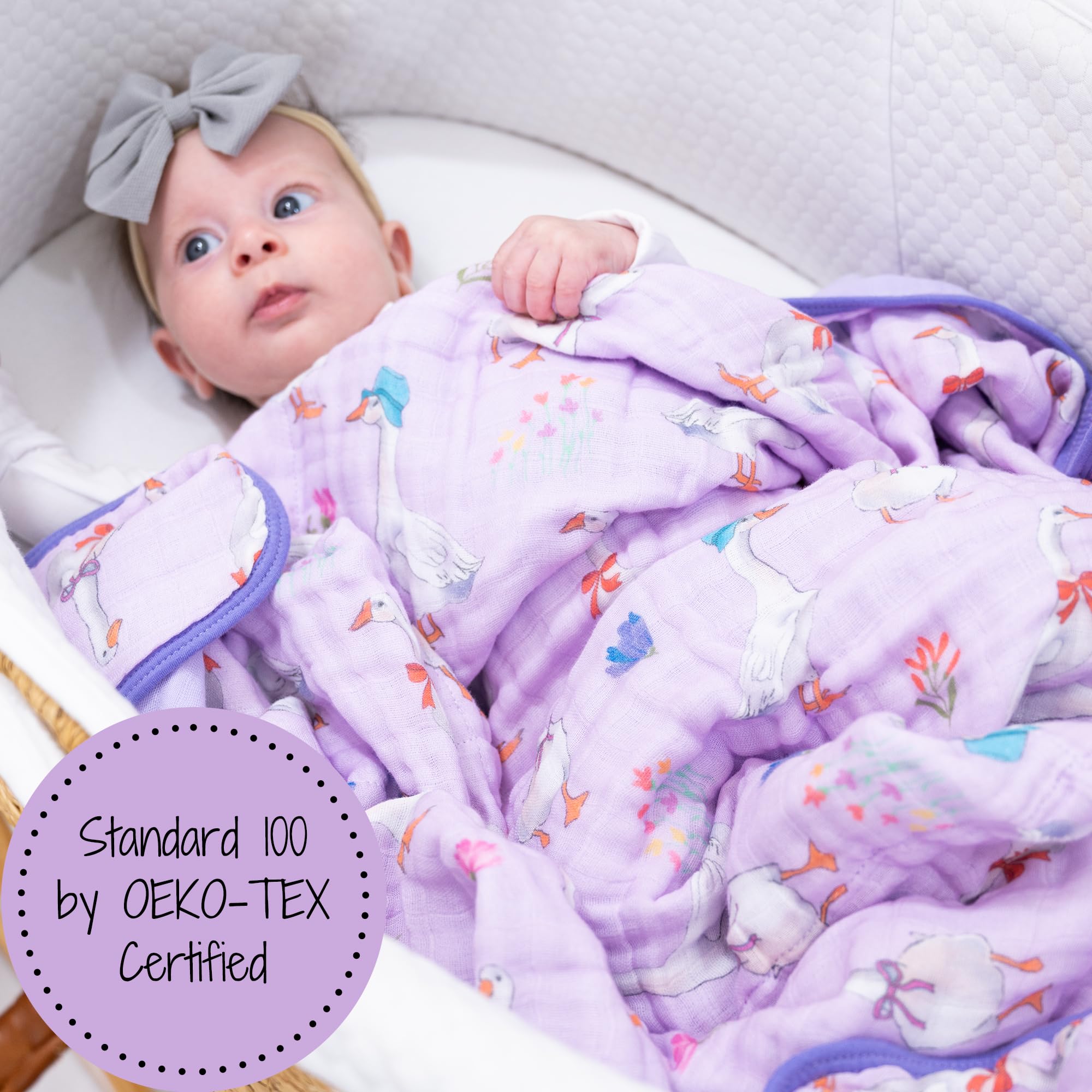 LollyBanks goose print nursery blanket perfect for soothing baby