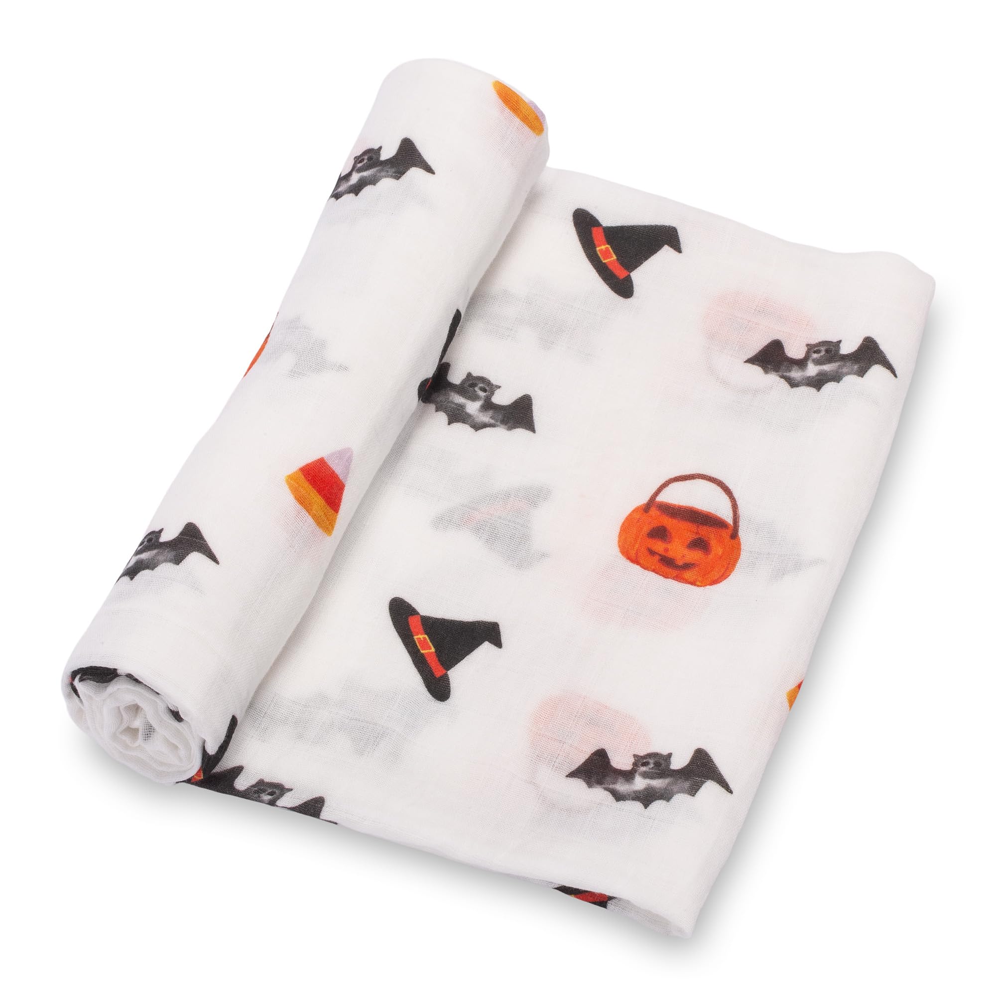 LollyBanks Halloween print swaddle blanket for cozy baby moments.