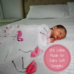 LollyBanks large 47x47 swaddle blanket provides ample wrap space for newborns