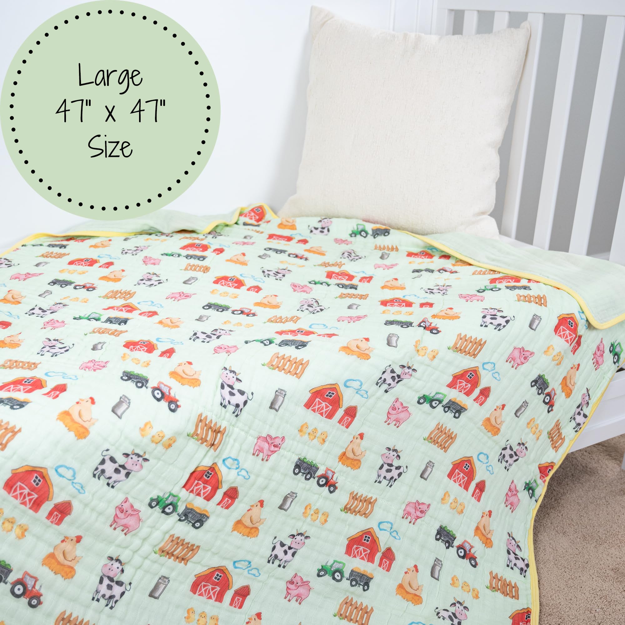 LollyBanks 47x47 size blanket image demonstrates ample snuggle coverage