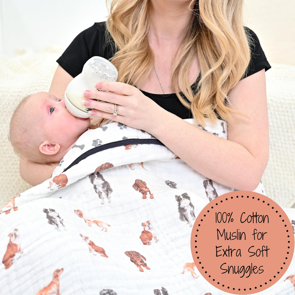 LollyBanks muslin blanket closeup shows soft, breathable fabric