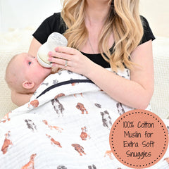 LollyBanks muslin blanket closeup shows soft, breathable fabric