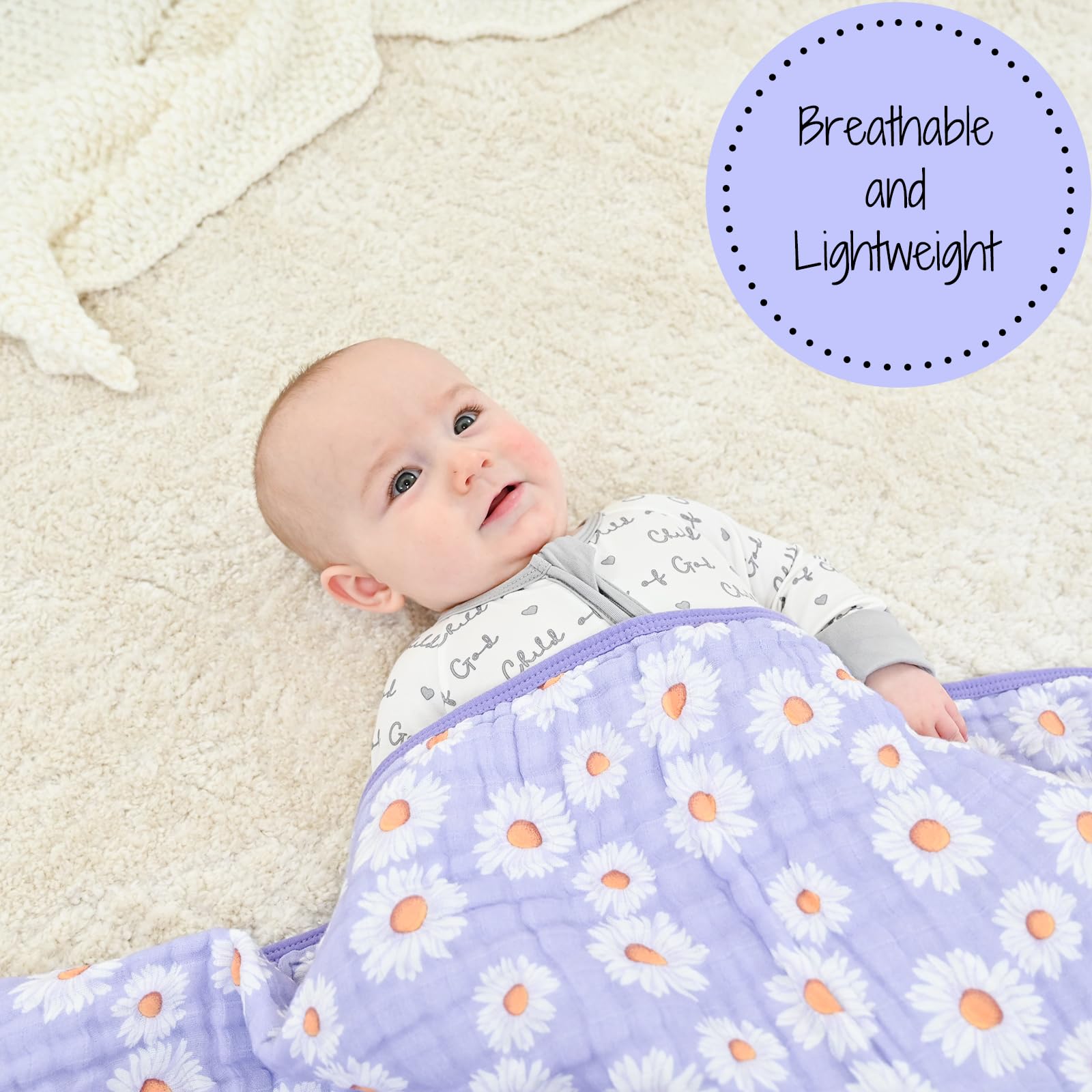 LollyBanks muslin blanket in nursery setting enhances cozy ambience.