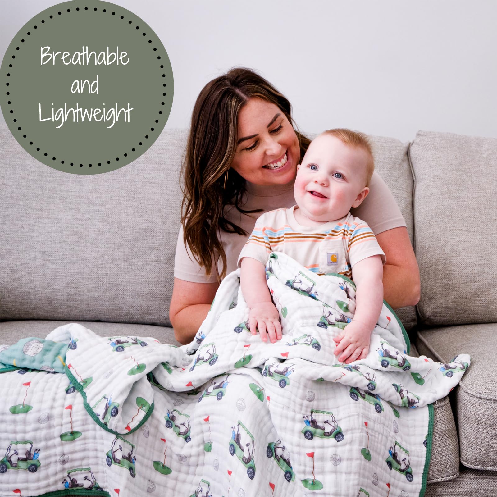 LollyBanks muslin blanket in a nursery ready for cuddles.
