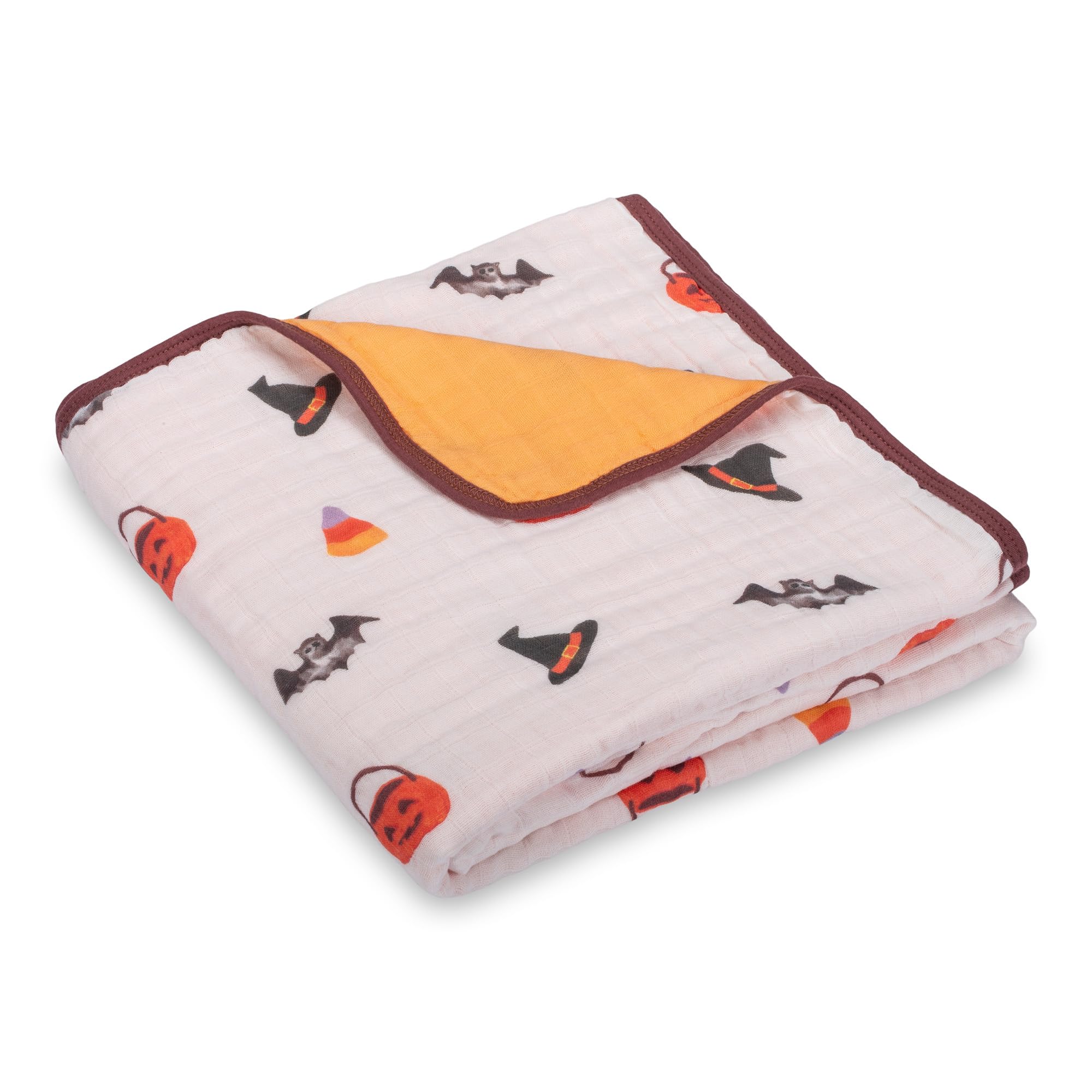 LollyBanks muslin blanket pumpkin print for cozy seasonal cuddles with babies