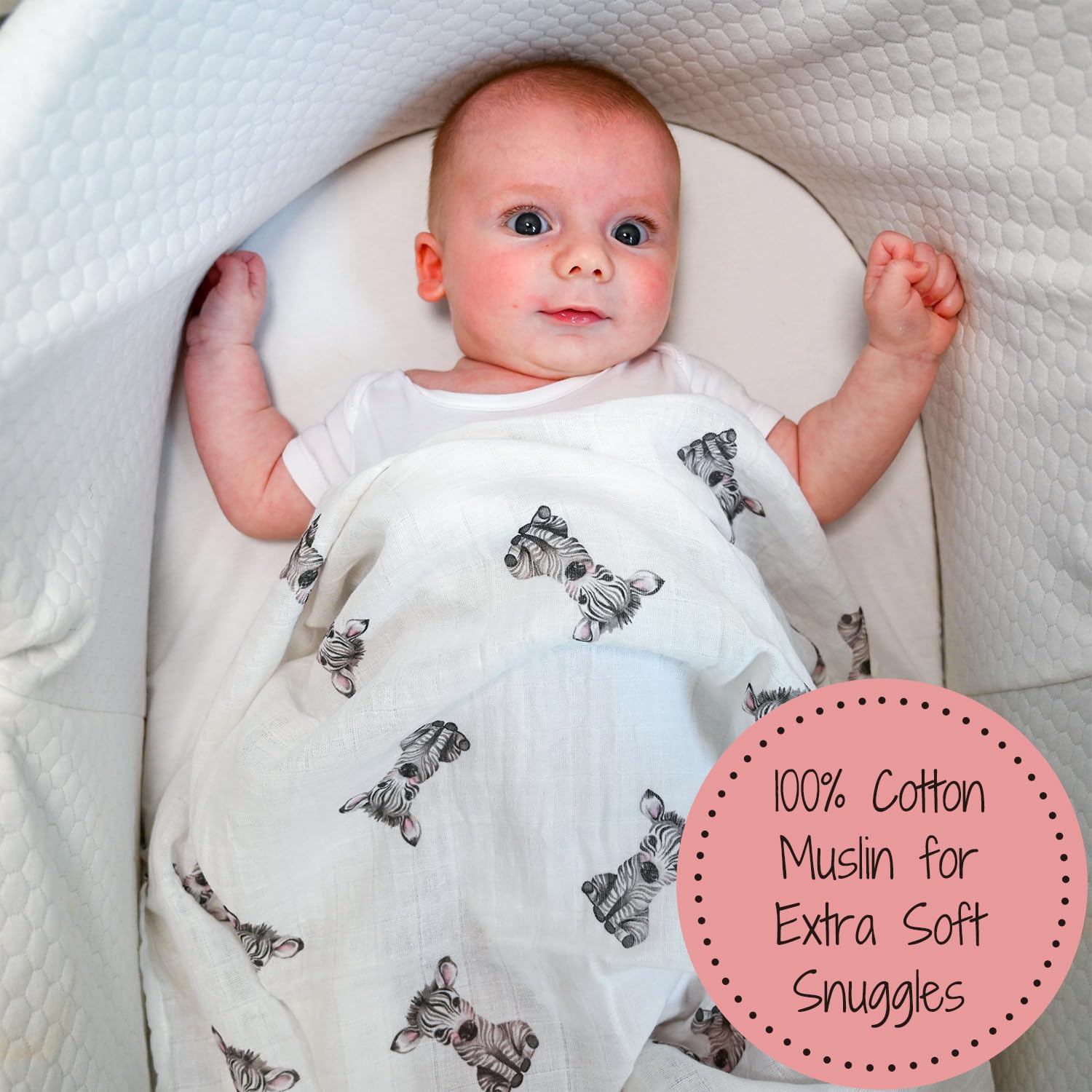 LollyBanks muslin blanket in 47x47 inches for versatile snuggles.