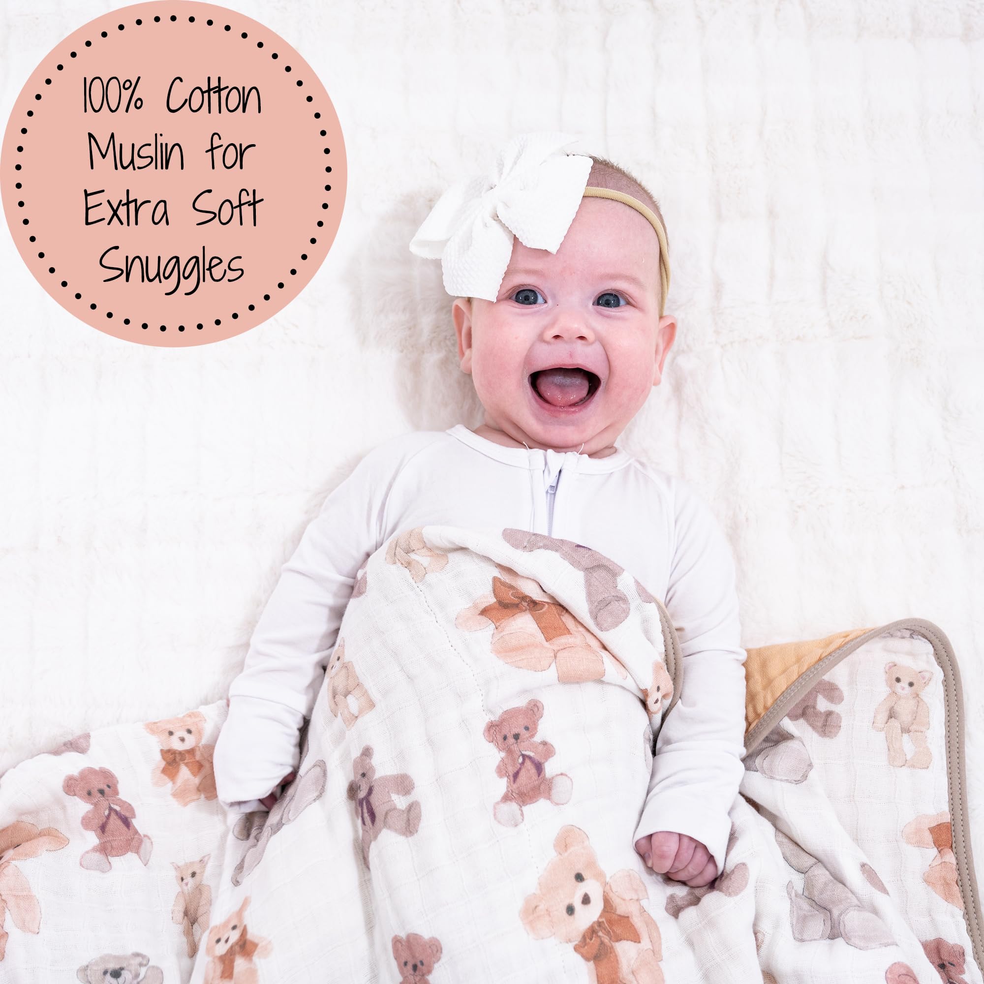 LollyBanks six-layer muslin blanket offers breathable warmth.
