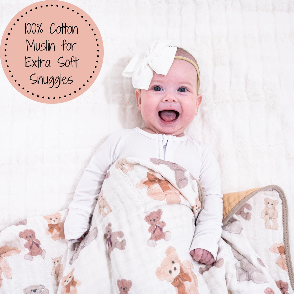 LollyBanks six-layer muslin blanket offers breathable warmth.