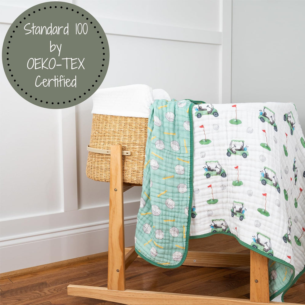 LollyBanks muslin blanket easy-care fabric, machine washable and dryer safe.