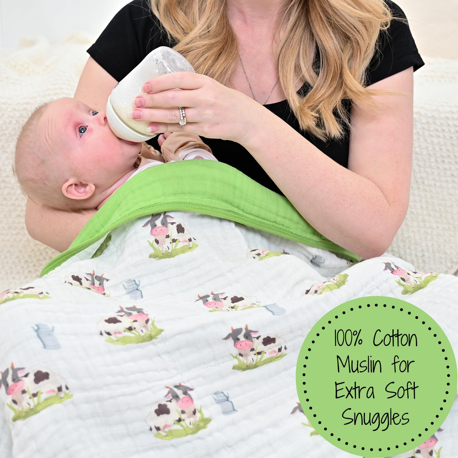 LollyBanks muslin quilt six-layer 47x47 keeps baby warm
