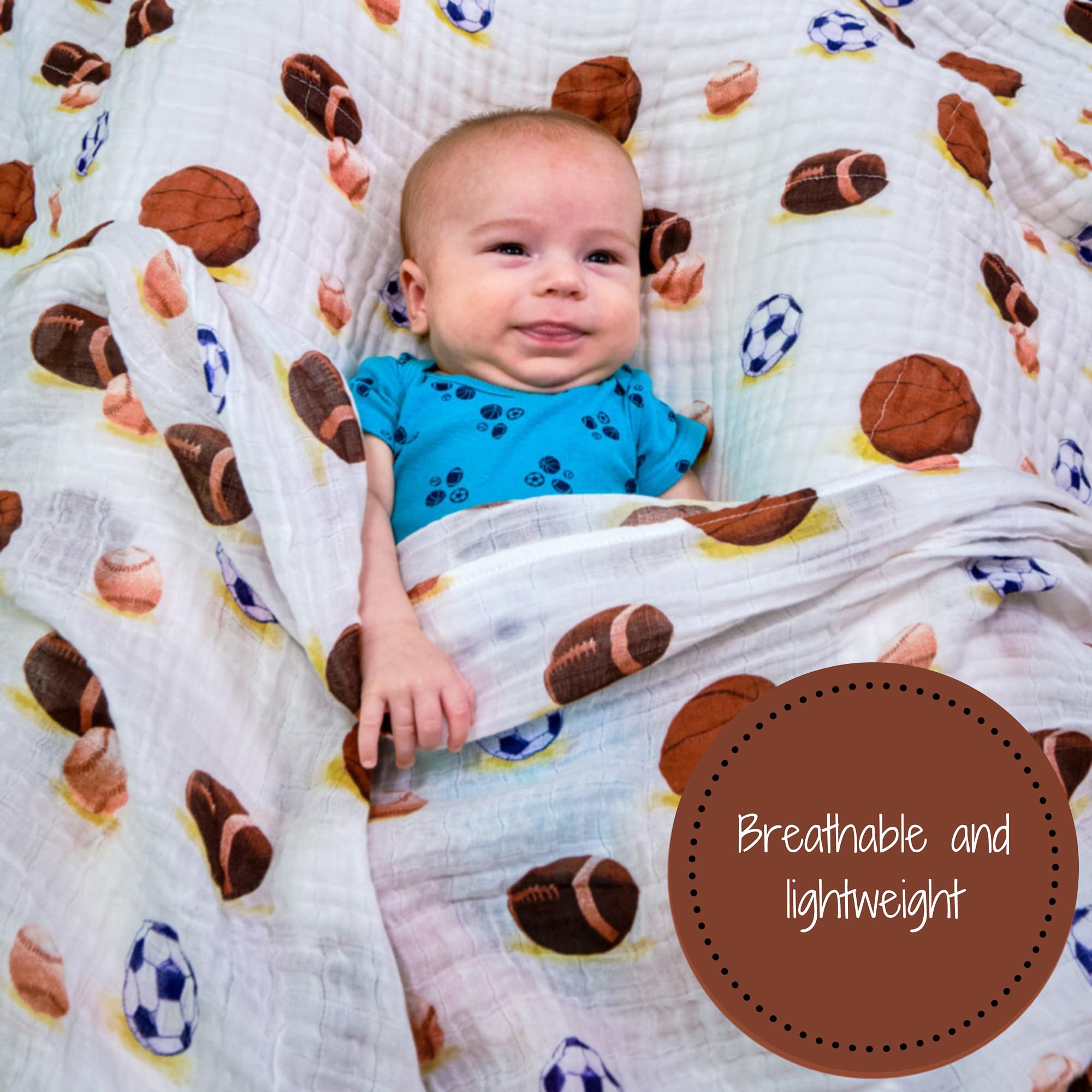 LollyBanks Muslin Swaddle Blanket soft cotton fabric for breathable comfort