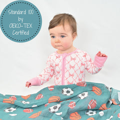 LollyBanks Muslin Swaddle ideal as burp cloth or snuggle blanket.