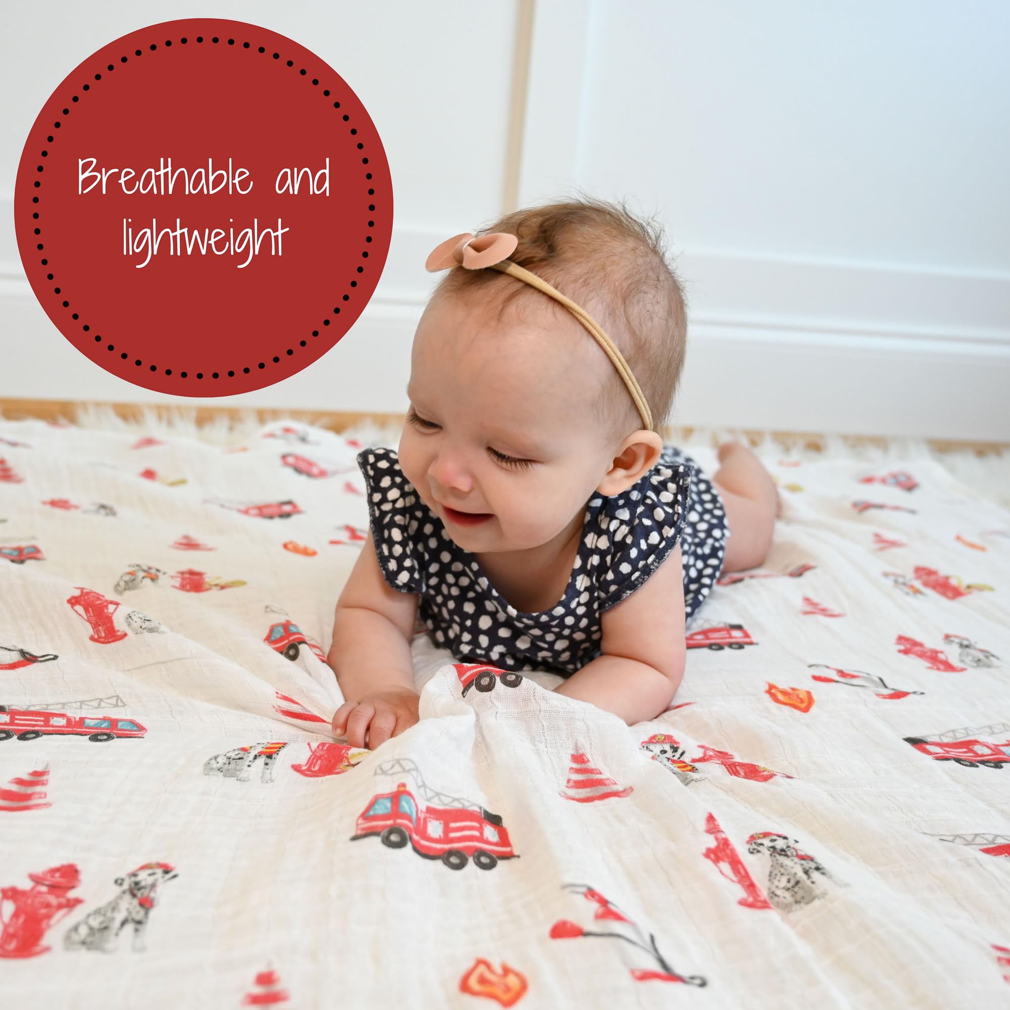Soft breathable muslin swaddle supports comfortable wrapping for feeds