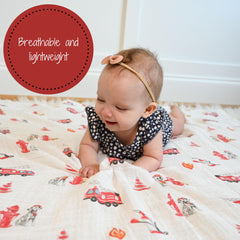 Soft breathable muslin swaddle supports comfortable wrapping for feeds
