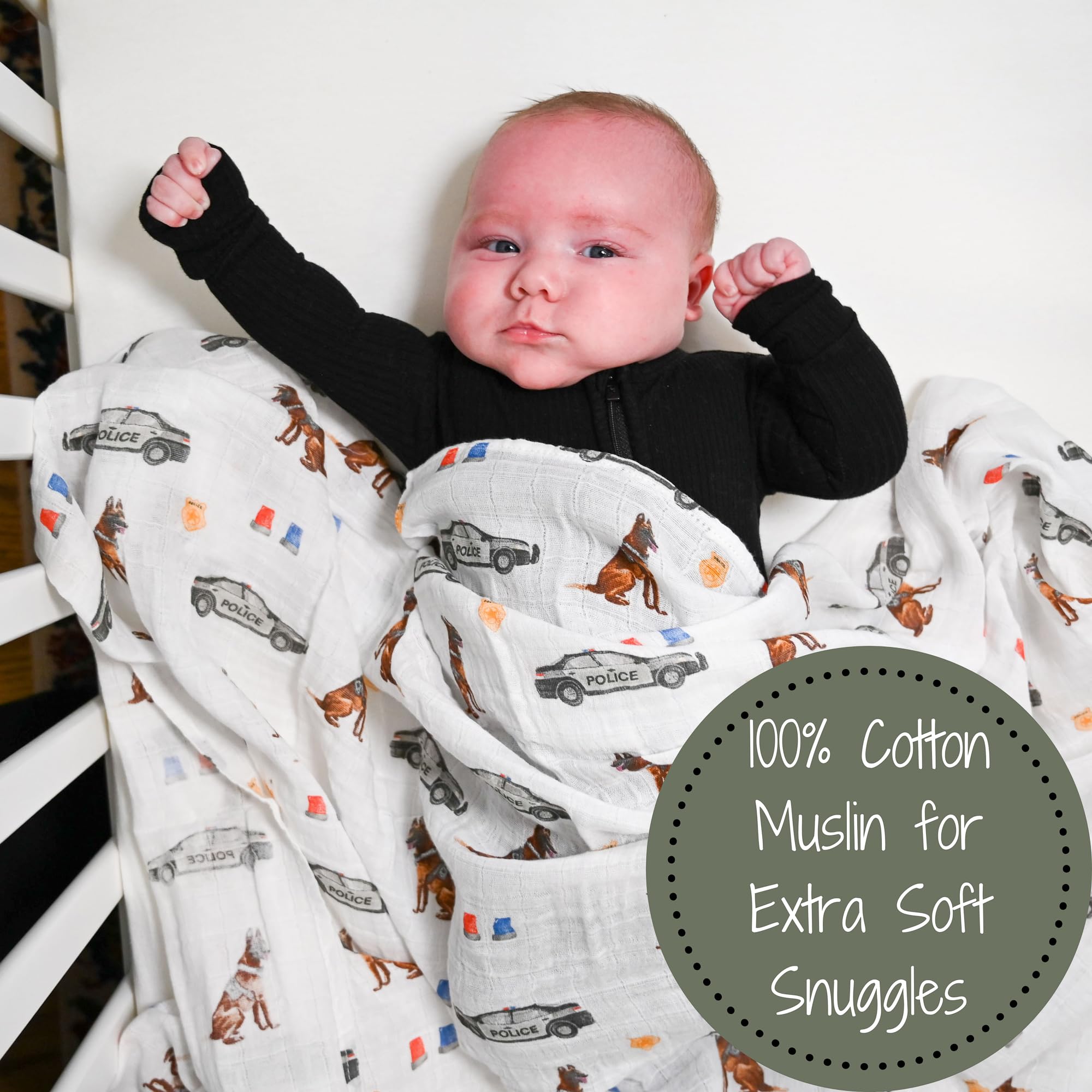 LollyBanks soft cotton muslin swaddle blanket sized 47x47 inches