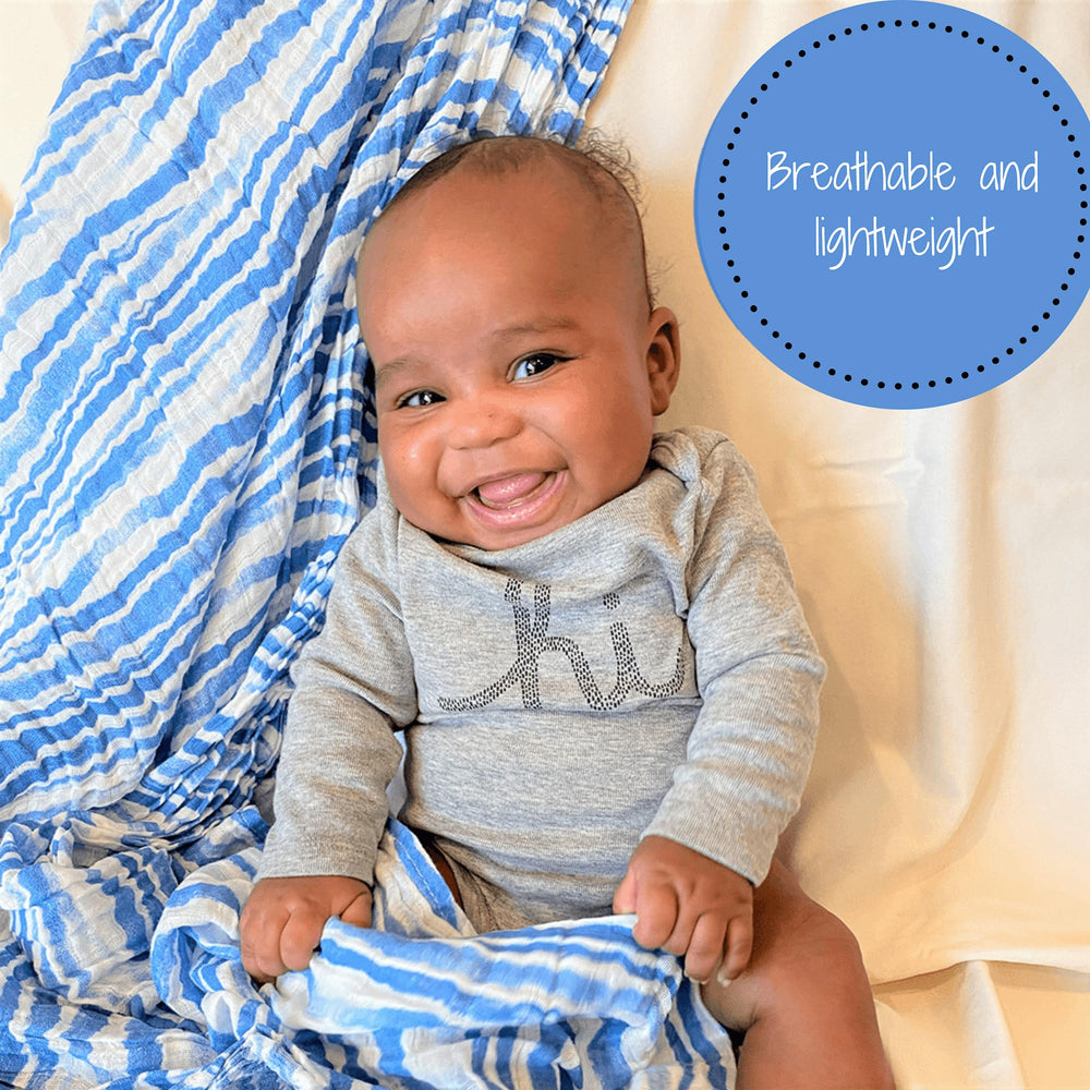 LollyBanks muslin swaddle blanket texture showing soft fabric quality