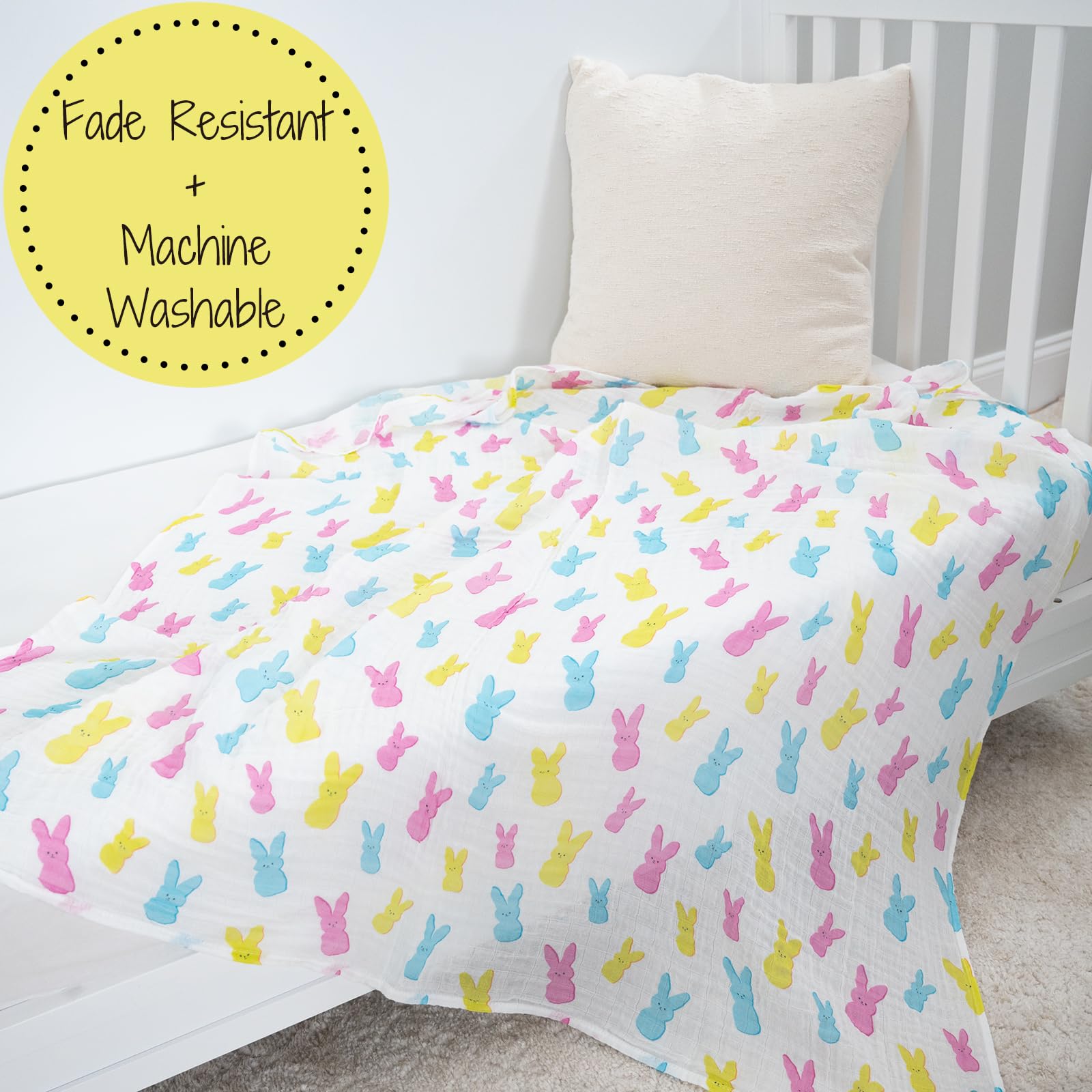 LollyBanks neutral Easter print suits any nursery and registry.
