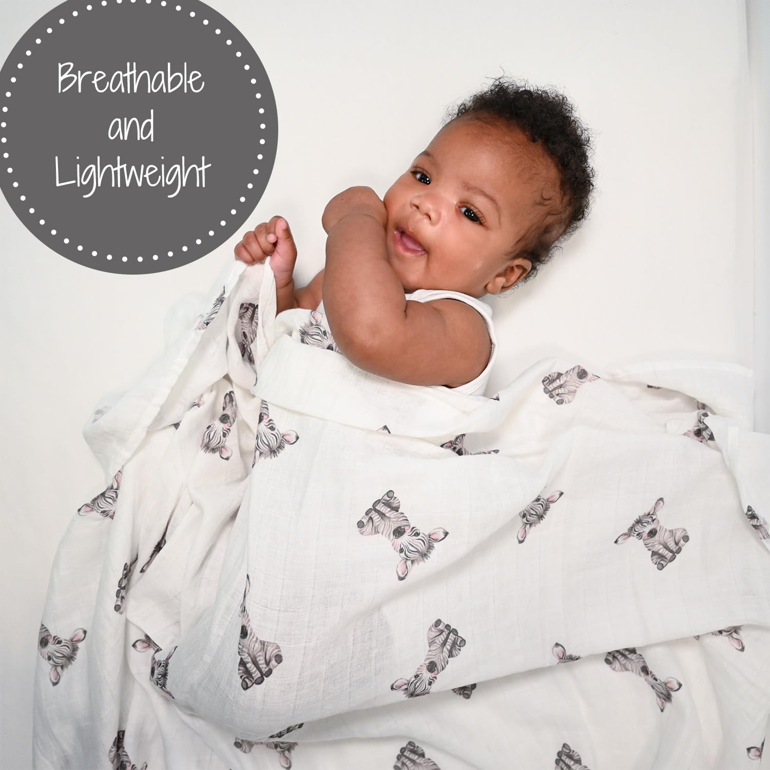 LollyBanks easy-care swaddle: machine washable and softens with every wash.