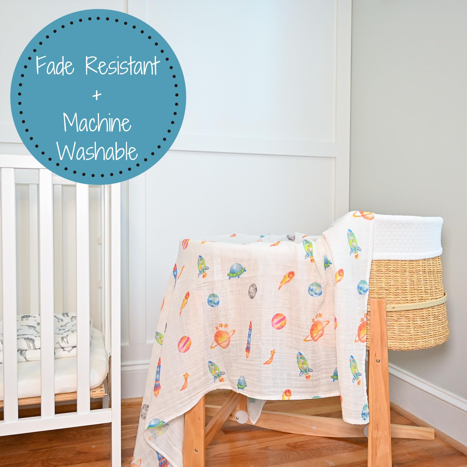 LollyBanks nursery decor swaddle crib accessory adds style to the nursery.