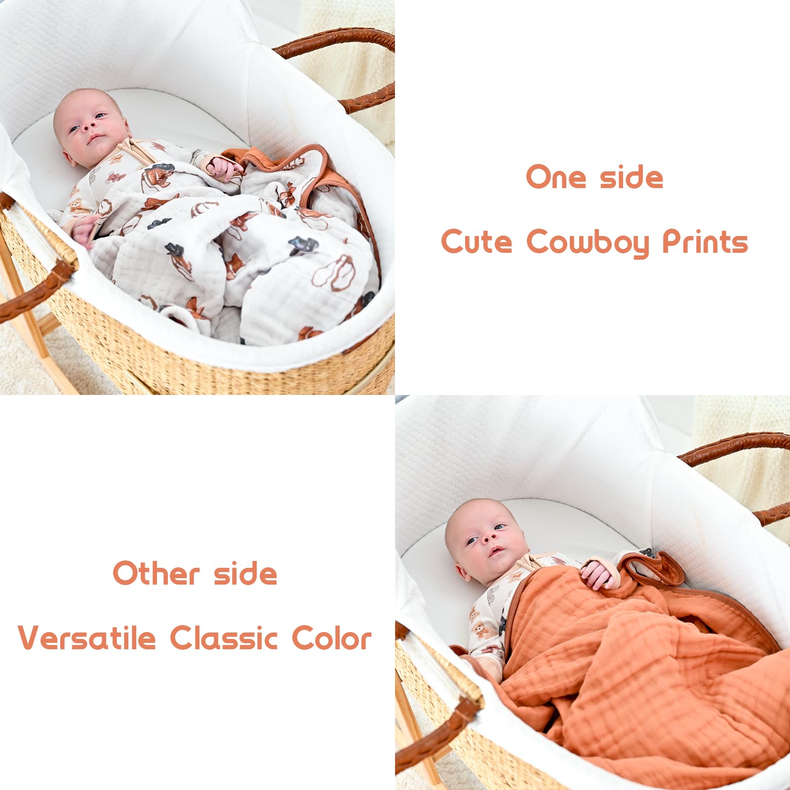 LollyBanks six-layer muslin blanket for warm, breathable comfort.