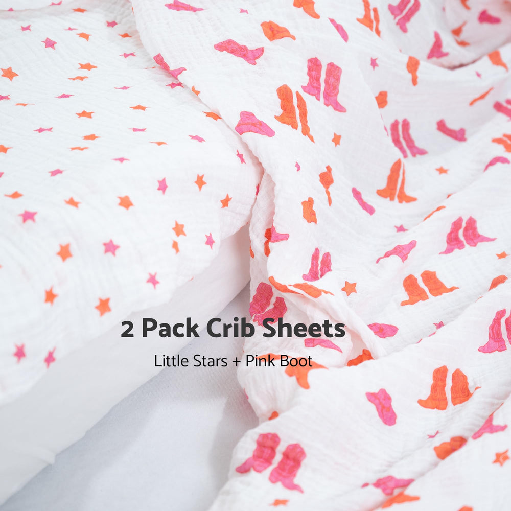 LollyBanks nursery essential two-pack crib sheets for versatile decor