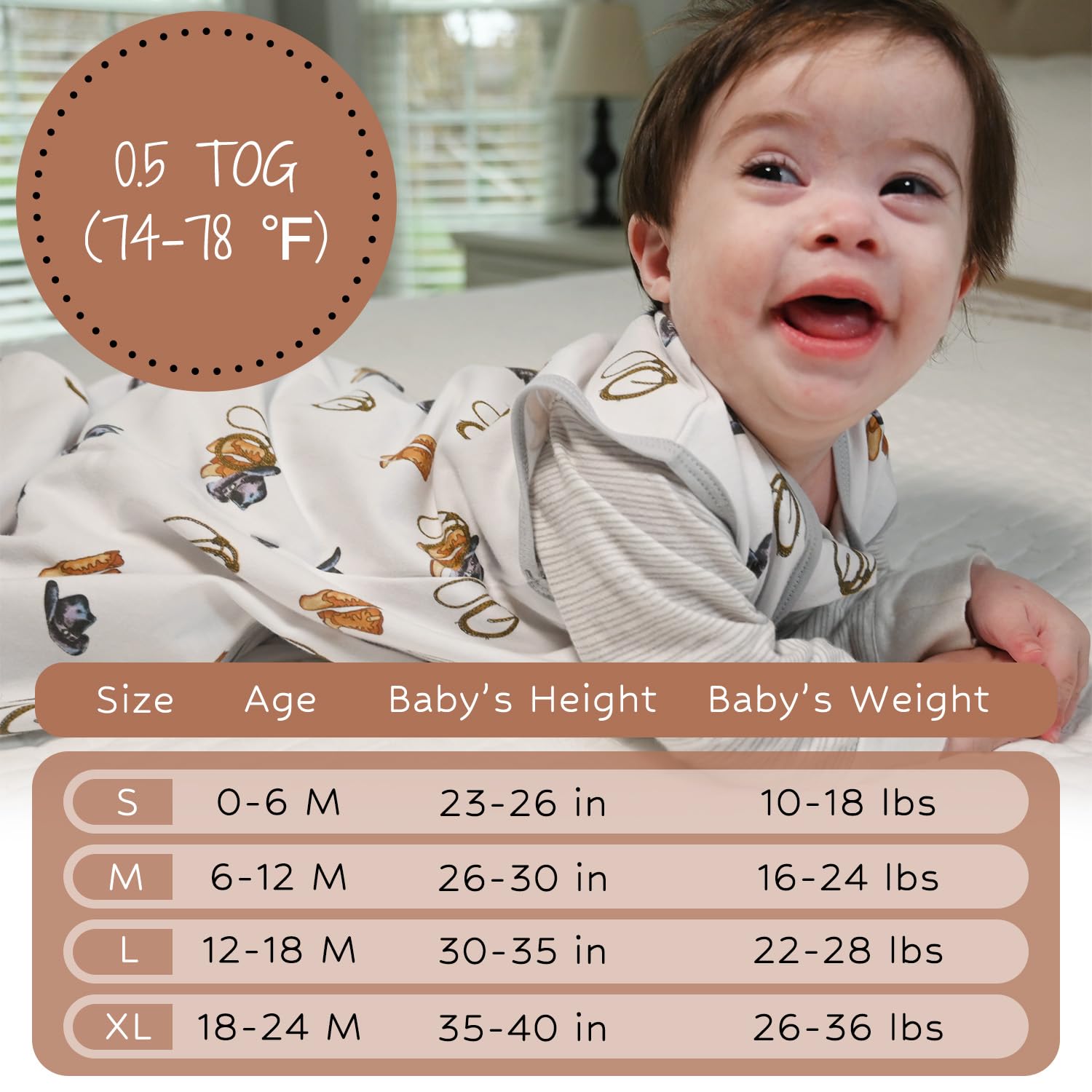 Closeup of LollyBanks sleep sack showing soft organic cotton texture