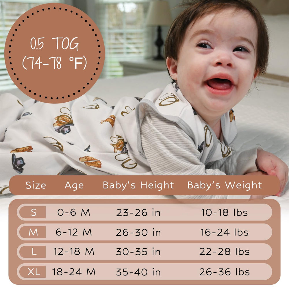 Closeup of LollyBanks sleep sack showing soft organic cotton texture