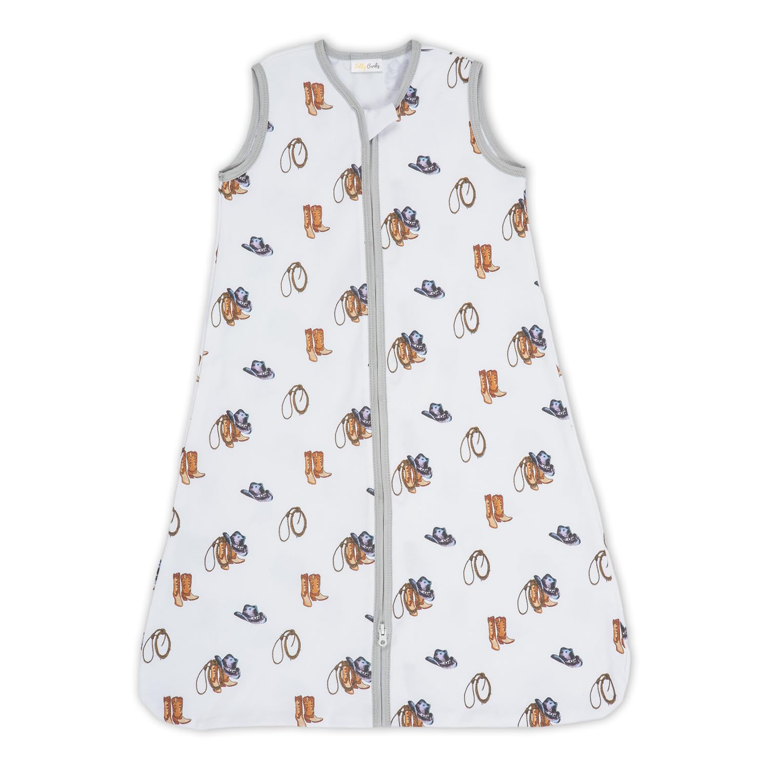 LollyBanks organic cotton sleep sack with cowboy boot design for cozy sleep