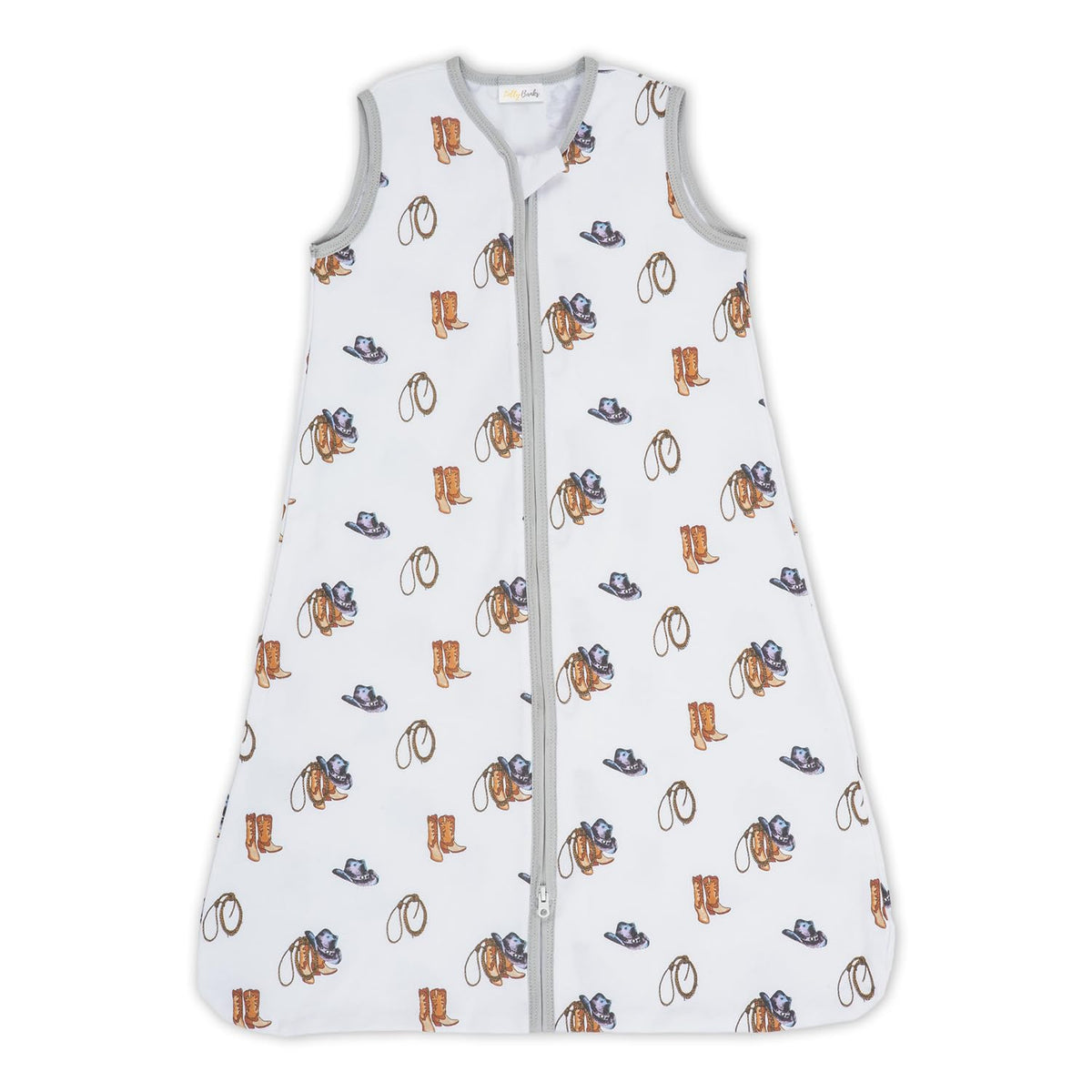 LollyBanks organic cotton sleep sack with cowboy boot design for cozy sleep