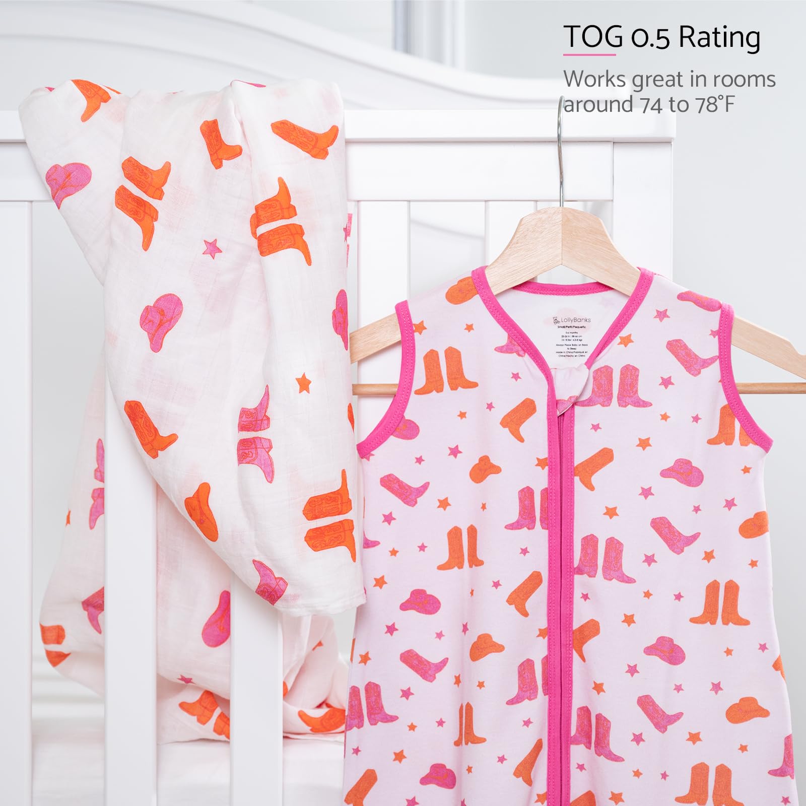 LollyBanks sleeveless organic cotton sleep sack feels gentle on baby's skin