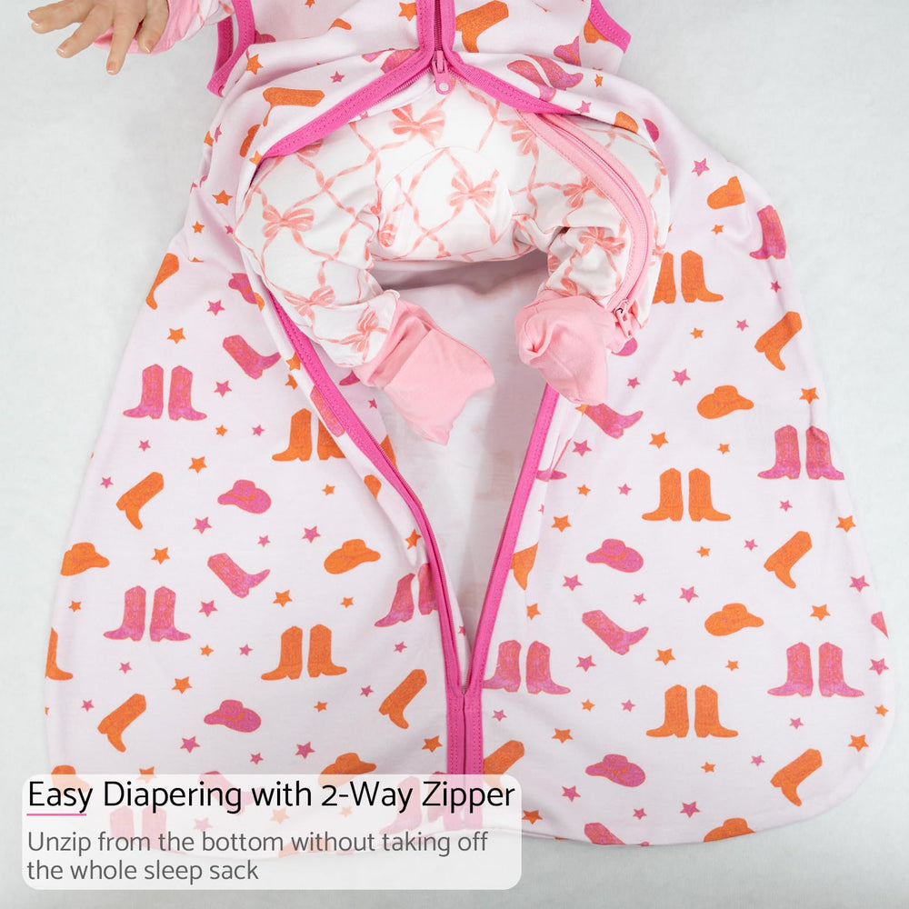 LollyBanks pink cowboy charm pattern adds cute style for naps and strolls