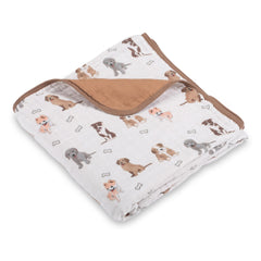 LollyBanks Puppies Print baby quilt for cozy nursery snuggles and playful design.