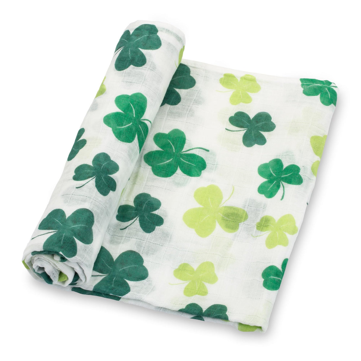 LollyBanks Shamrock Swaddle packaging front shows brand for registry-worthy look